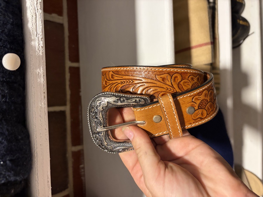 FREE RIDE EQUESTRIAN Tooled Leather Belt