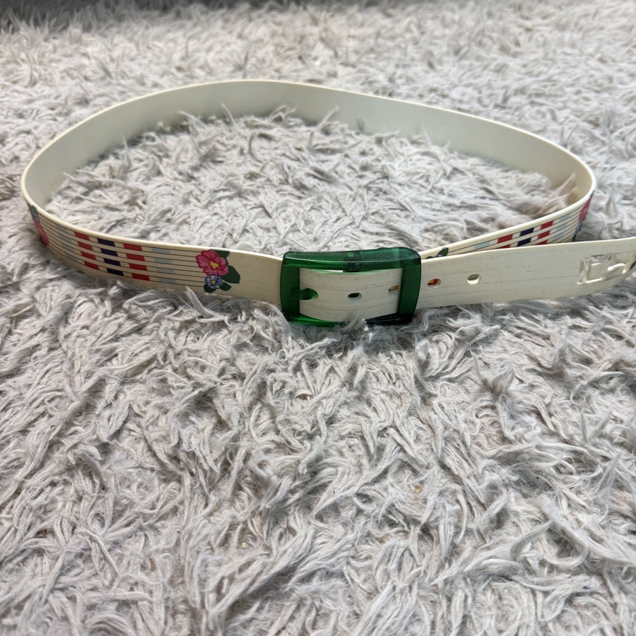 Women’s White Floral Horse Jump Pattern C4 Horseback Riding Equestrian Belt