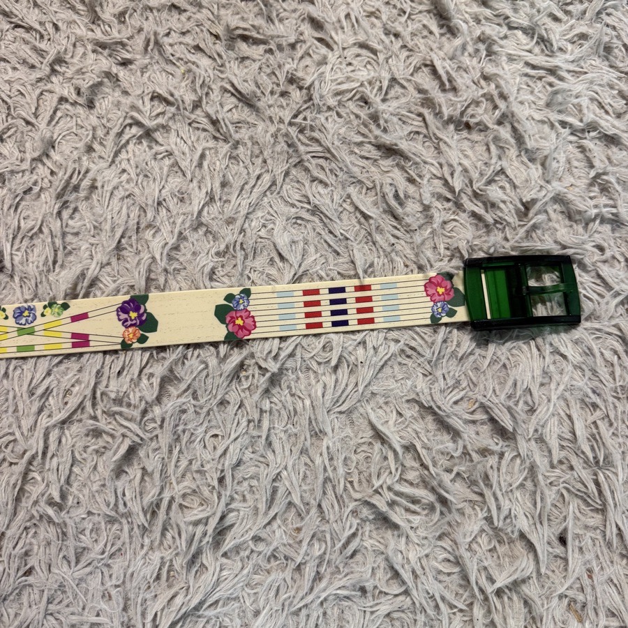 Women’s White Floral Horse Jump Pattern C4 Horseback Riding Equestrian Belt