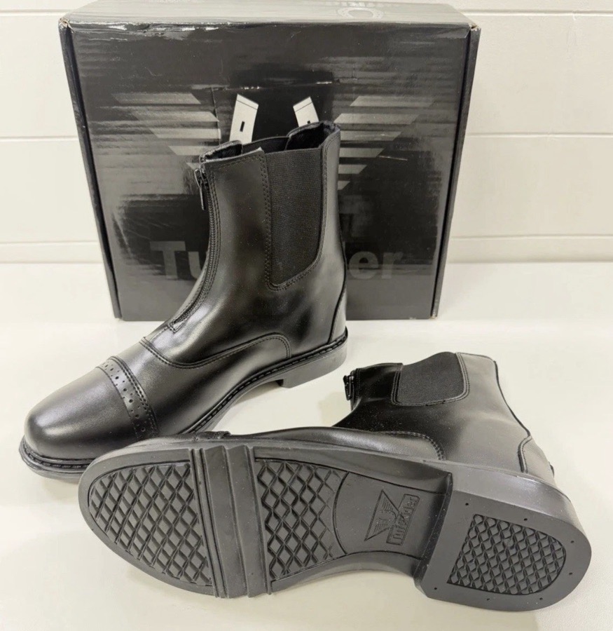 Women’s 8.5 Black Front Zip Paddock Boots Equestrian Horse Riding Regular