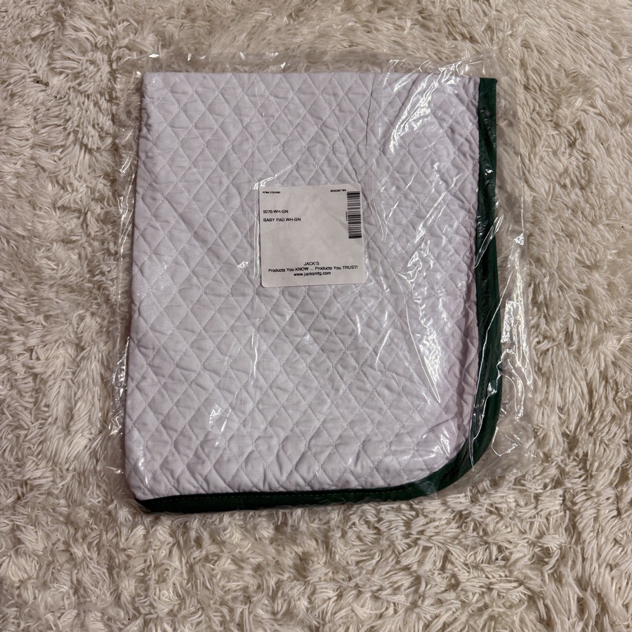 New Green/White Jack’s Horseback Riding Baby Saddle Pad