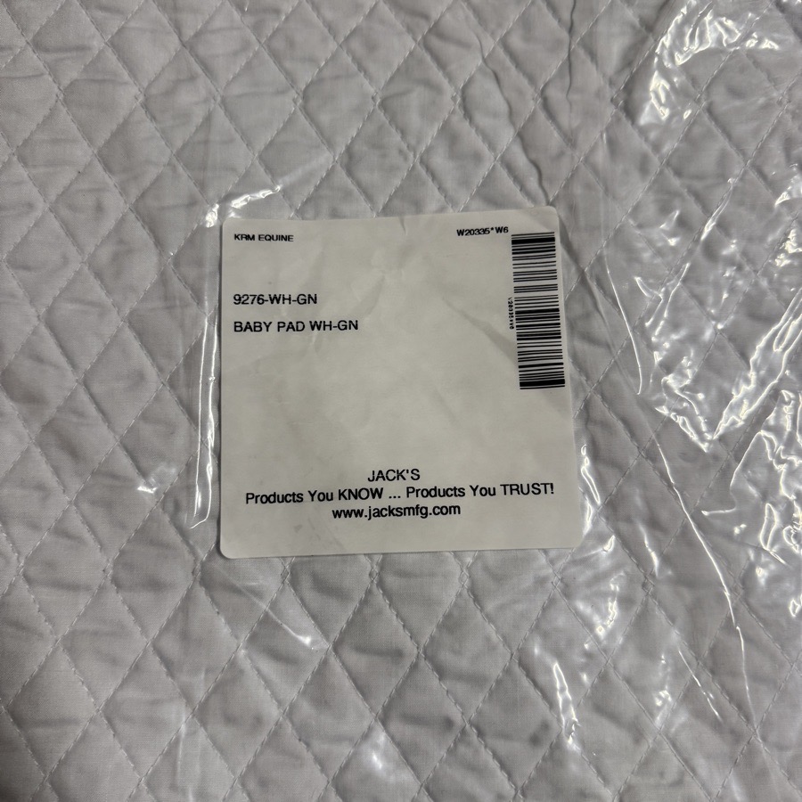 New Green/White Jack’s Horseback Riding Baby Saddle Pad