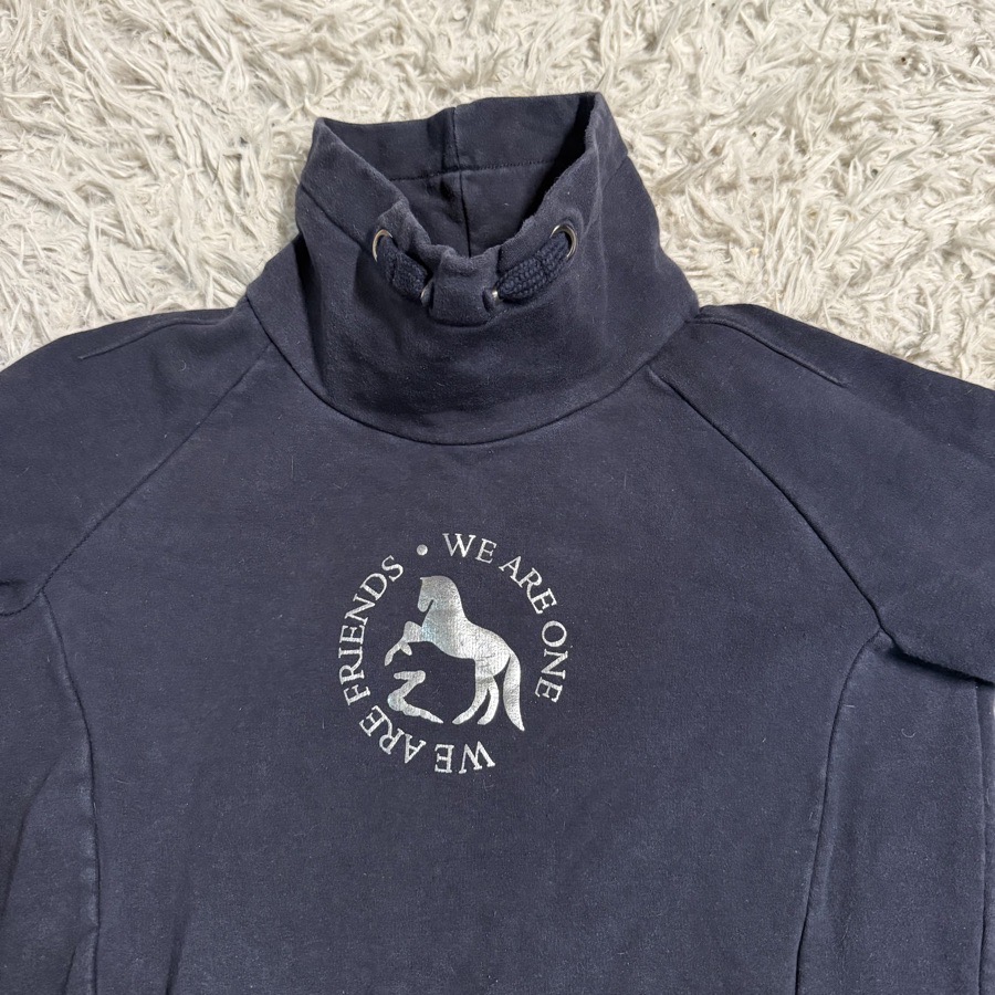 Child’s XL Navy Horse Long Sleeve Horseback Riding Equestrian Pullover Sweater