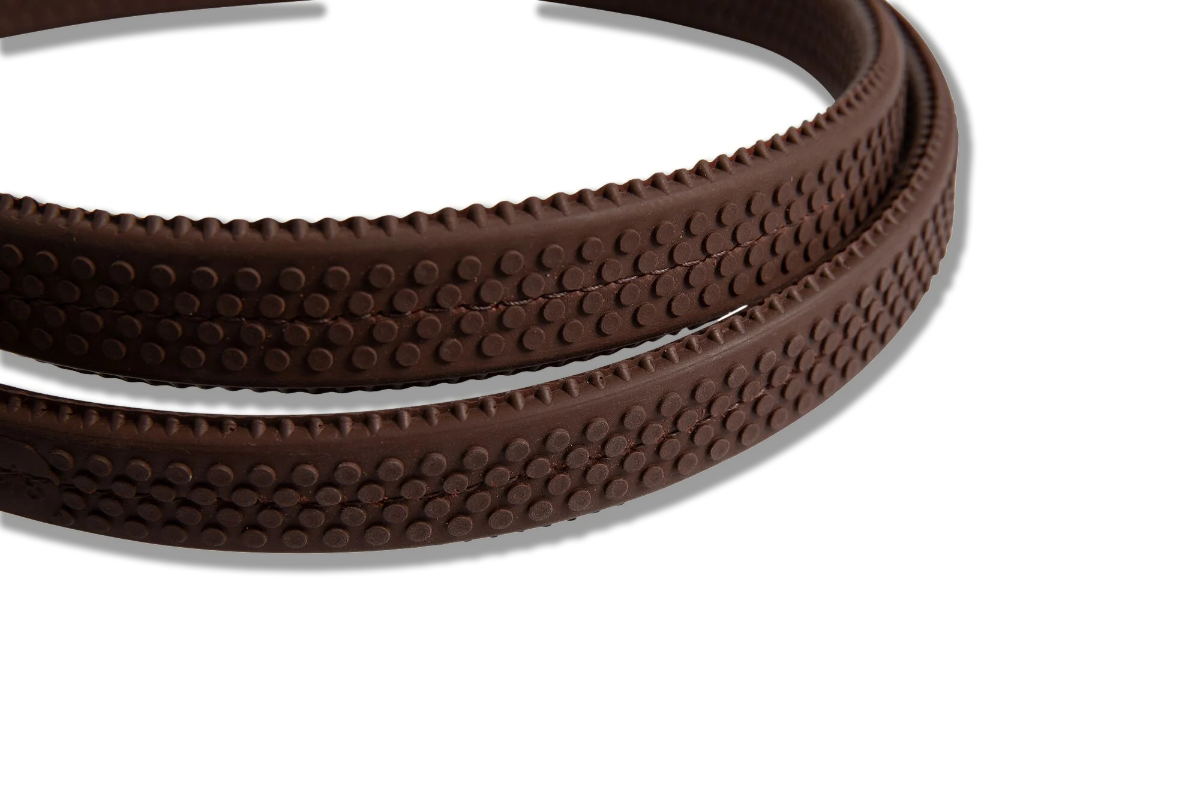 HOPLA Sellerie Raised Rubber Contact Reins With Fancy Stitching