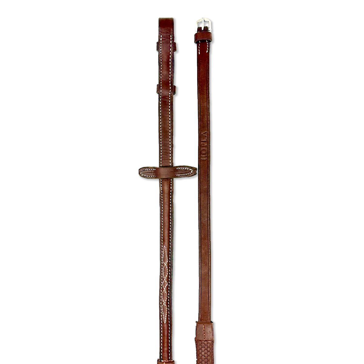 HOPLA Sellerie Raised Rubber Contact Reins With Fancy Stitching