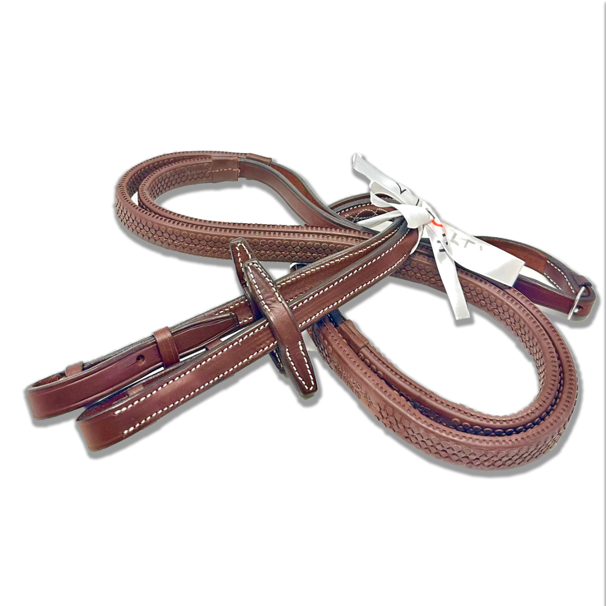 HOPLA Sellerie Raised Rubber Contact Reins With Fancy Stitching