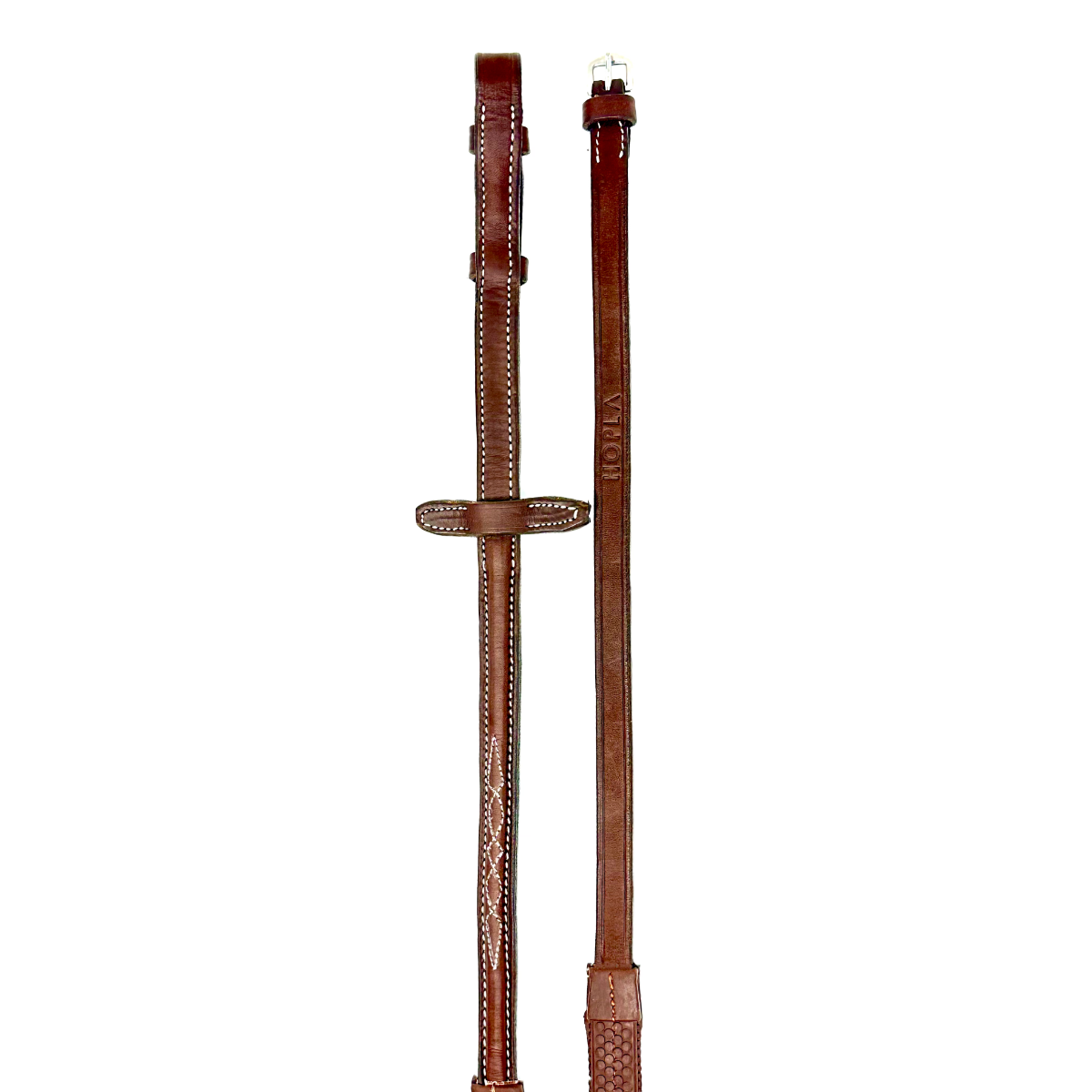 HOPLA Sellerie Raised Rubber Contact Reins With Fancy Stitching