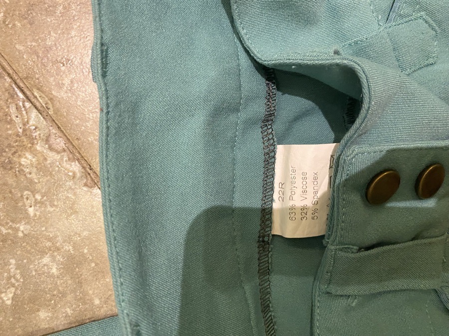 22R Seafoam Green w/ tan patch Piper Low Rise Front Zip Breech