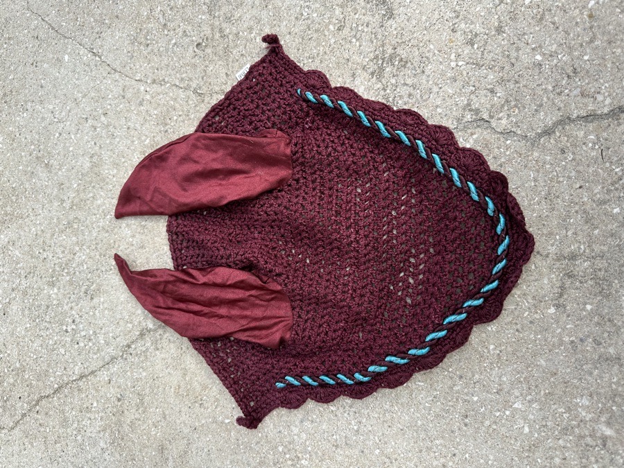 Burgundy Ear Bonnet