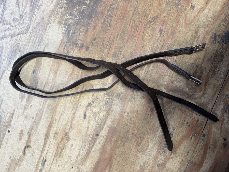 56” brown stirrup leathers