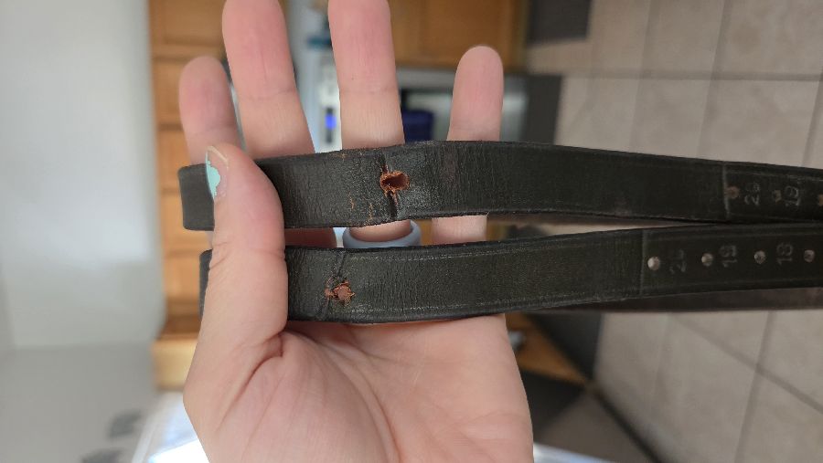 56" brown leathers Brand: unknown