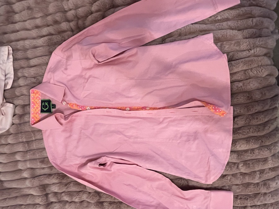 Pink longsleeve polo shirt