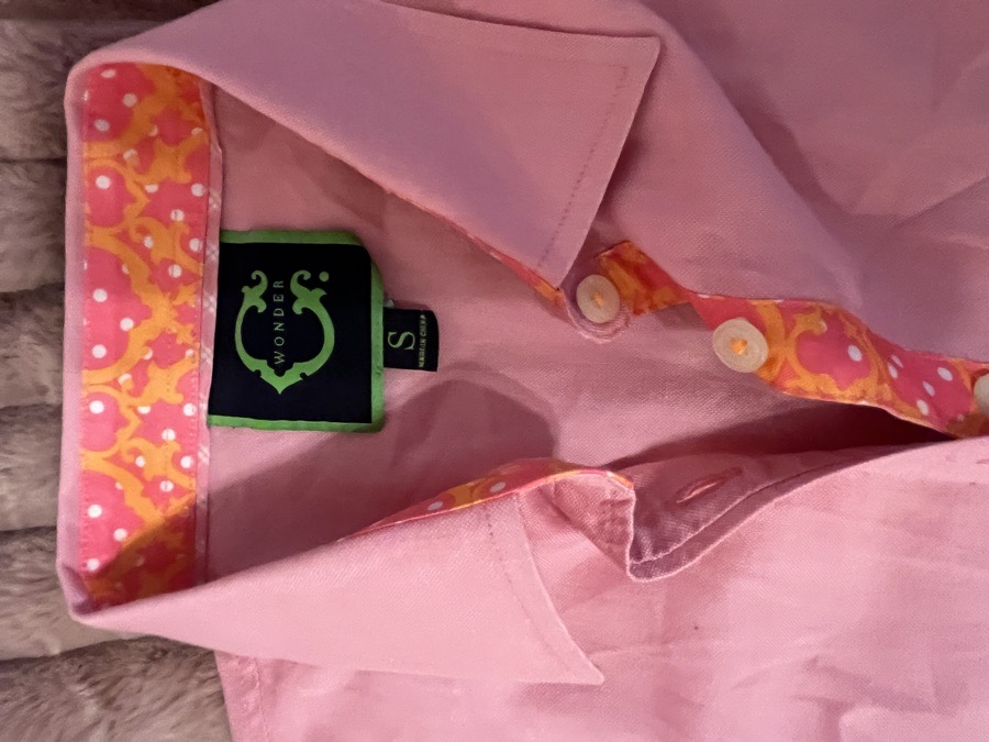 Pink longsleeve polo shirt