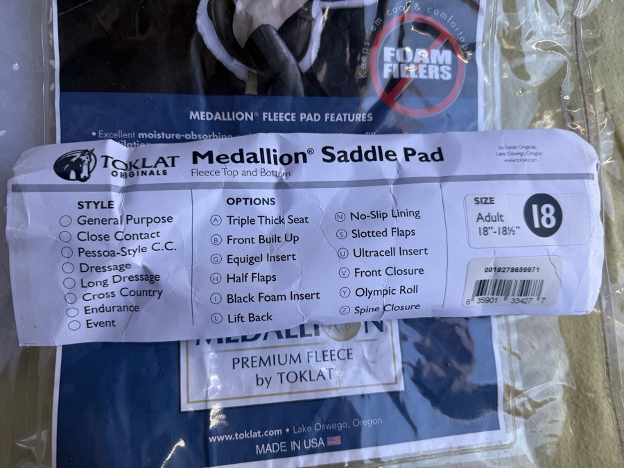 NWT TOKLAT fitted pad