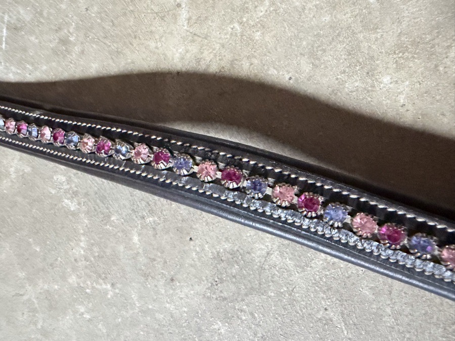 ExionPro Soft Padded Fuchsia, Light Rose, Tanzanite Crystal Browband - Havana
