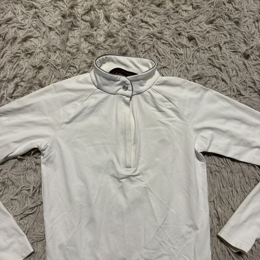 Child’s Size 9/10 Years White Horseware Long Sleeve Horseback Riding Show Shirt