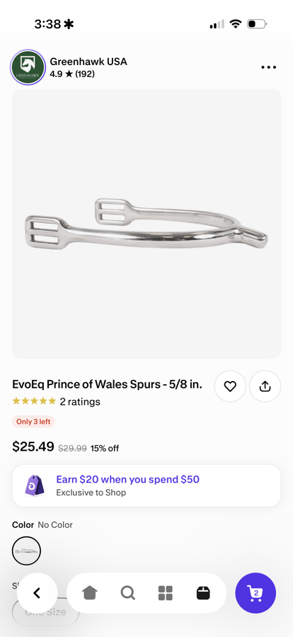 GREENHAWK EvoEq Prince of Wales Spurs 5/8 inch 