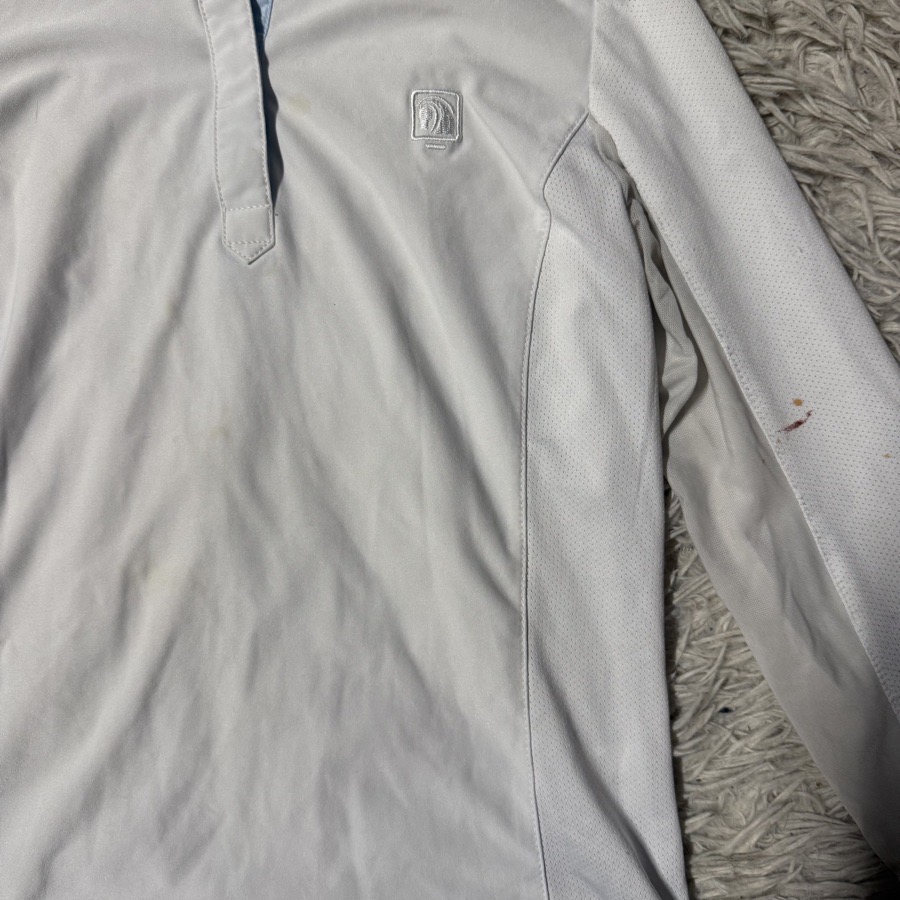 Girl’s Medium White Romfh Long Sleeve Horseback Riding Show Shirt