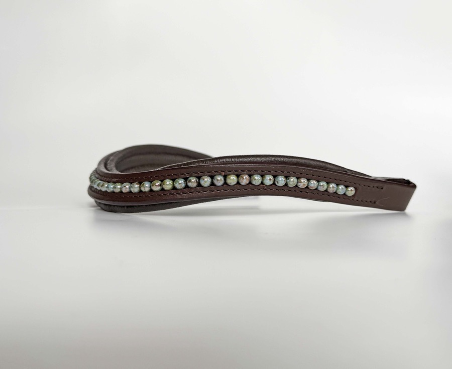 Blue Marbled Beaded Browband