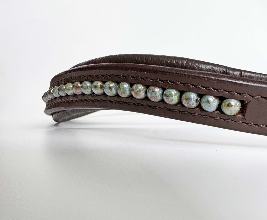 Blue Marbled Beaded Browband