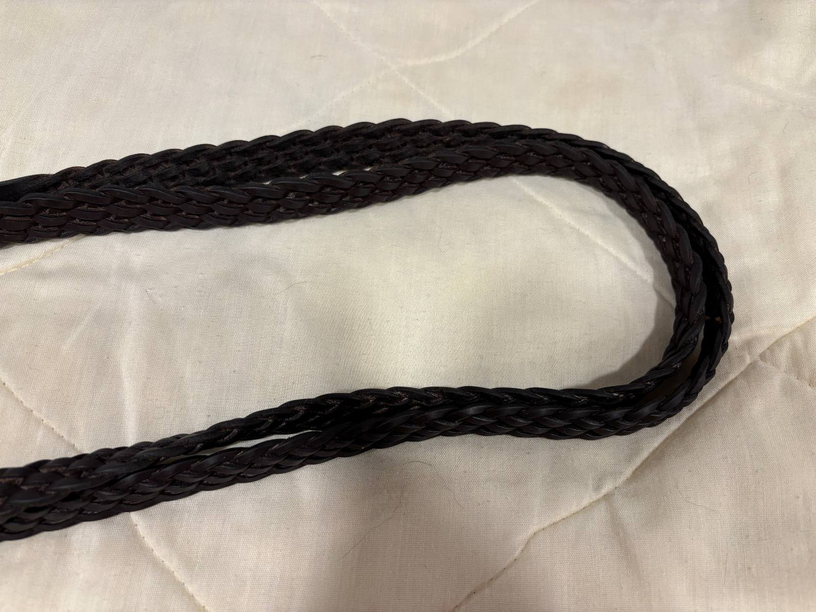 Brown Braided English Reins