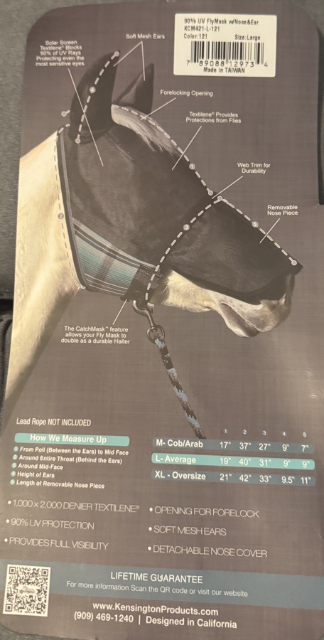 Kensington Fleece Fly Mask with Ears, Horse – Plum Island