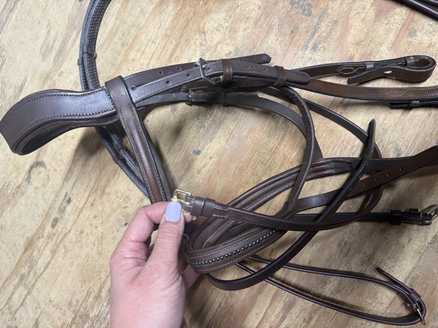 Bling noseband brown flash bridle
