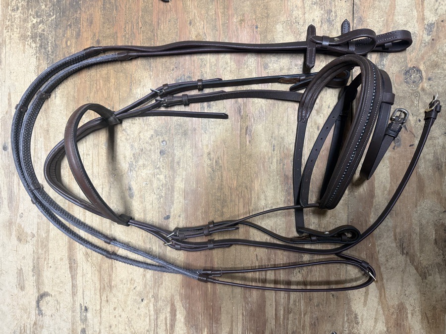 Bling noseband brown flash bridle