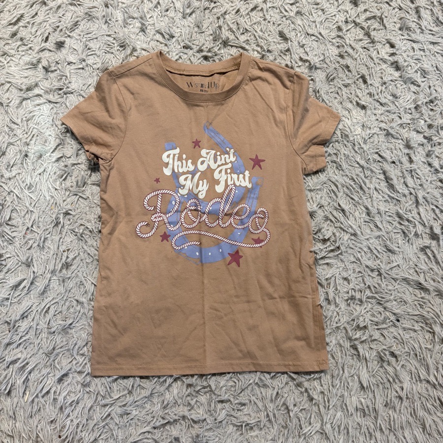 Women’s XS Tan This Ain’t My First Rodeo Horseback Riding Equestrian T-Shirt