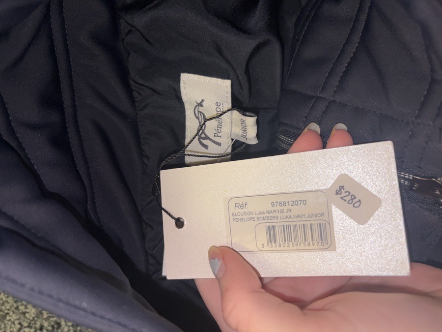 Pénélope Le Prévost Junior Quilted Bomber Jacket Navy English Riding Size Junior