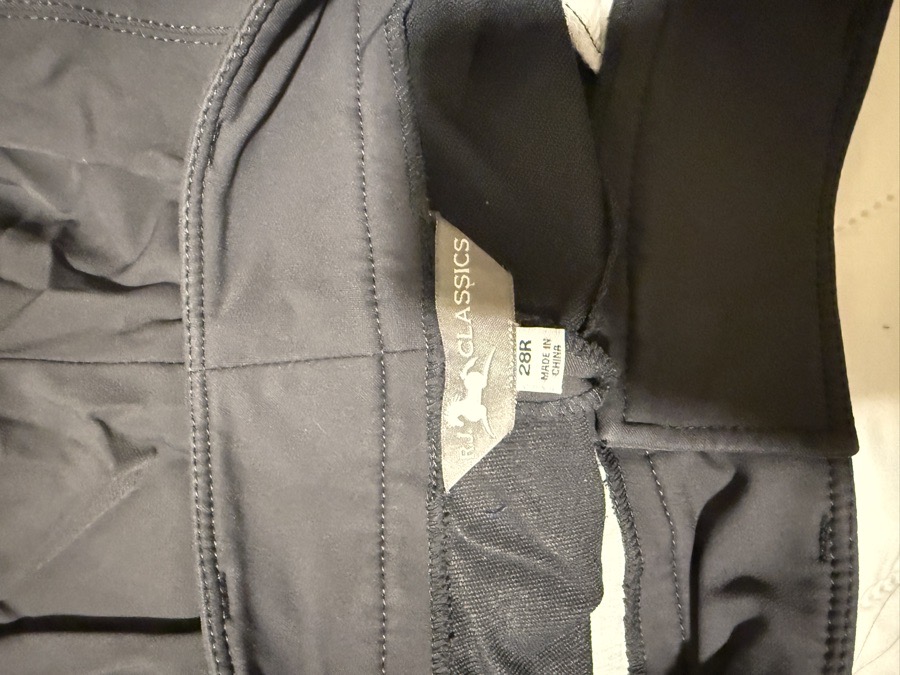Size 28R. RJ Classics Gulf Knee Patch Mid Rise Breech in Charcoal Grey
