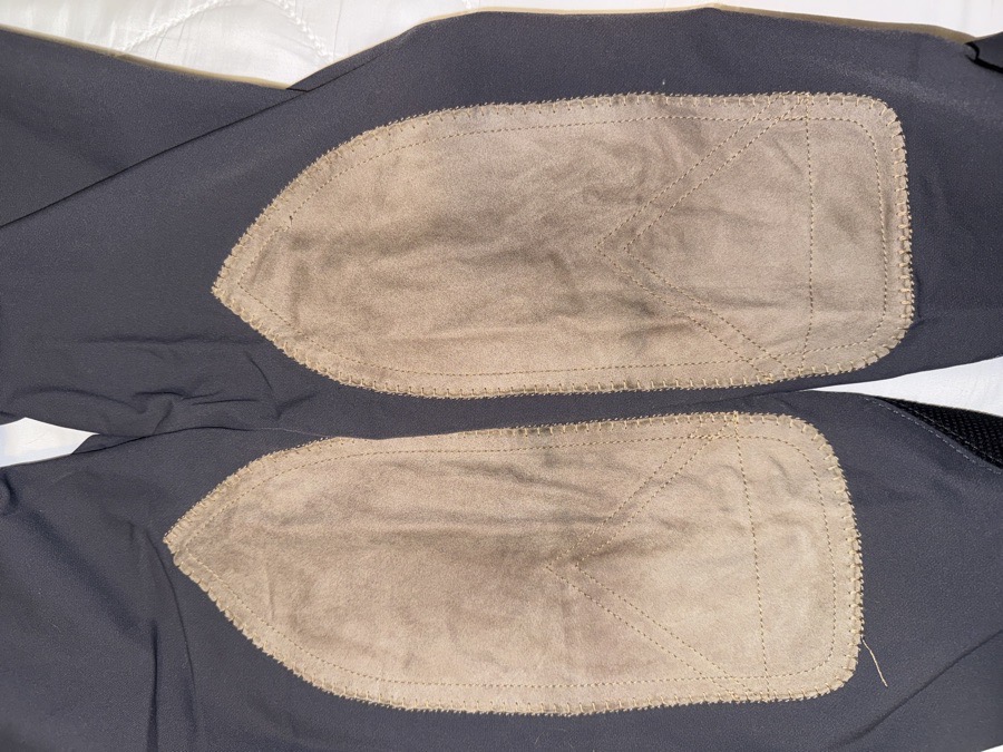 Size 28R. RJ Classics Gulf Knee Patch Mid Rise Breech in Charcoal Grey