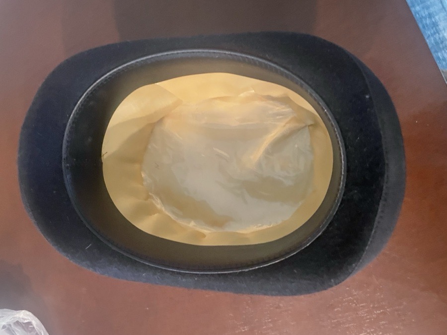 Black Fur Felt Top Hat, Size 6 7/8 