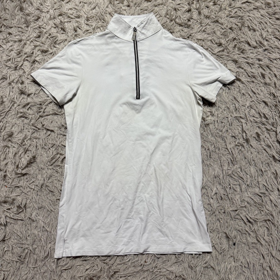 Women’s XS White Tailored Sportsman Short Sleeve Horseback Riding Sunshirt