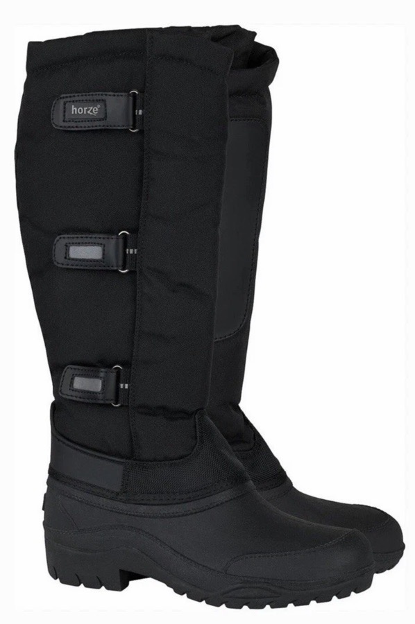 Horze Kids Polar Thermo Tall Winter Riding Boots Black Youth Size 1