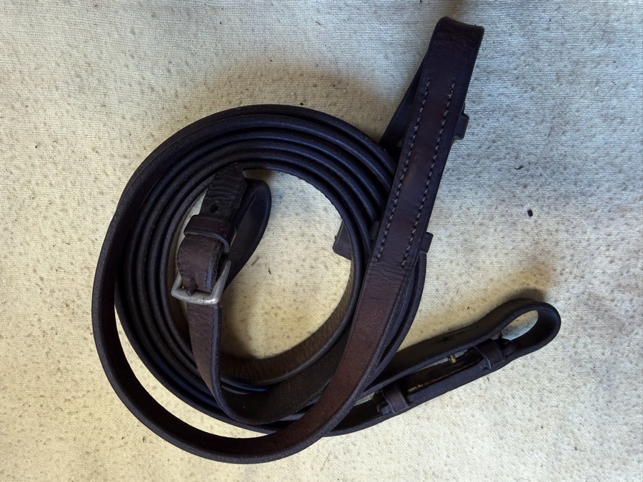49” brown pony curb reins