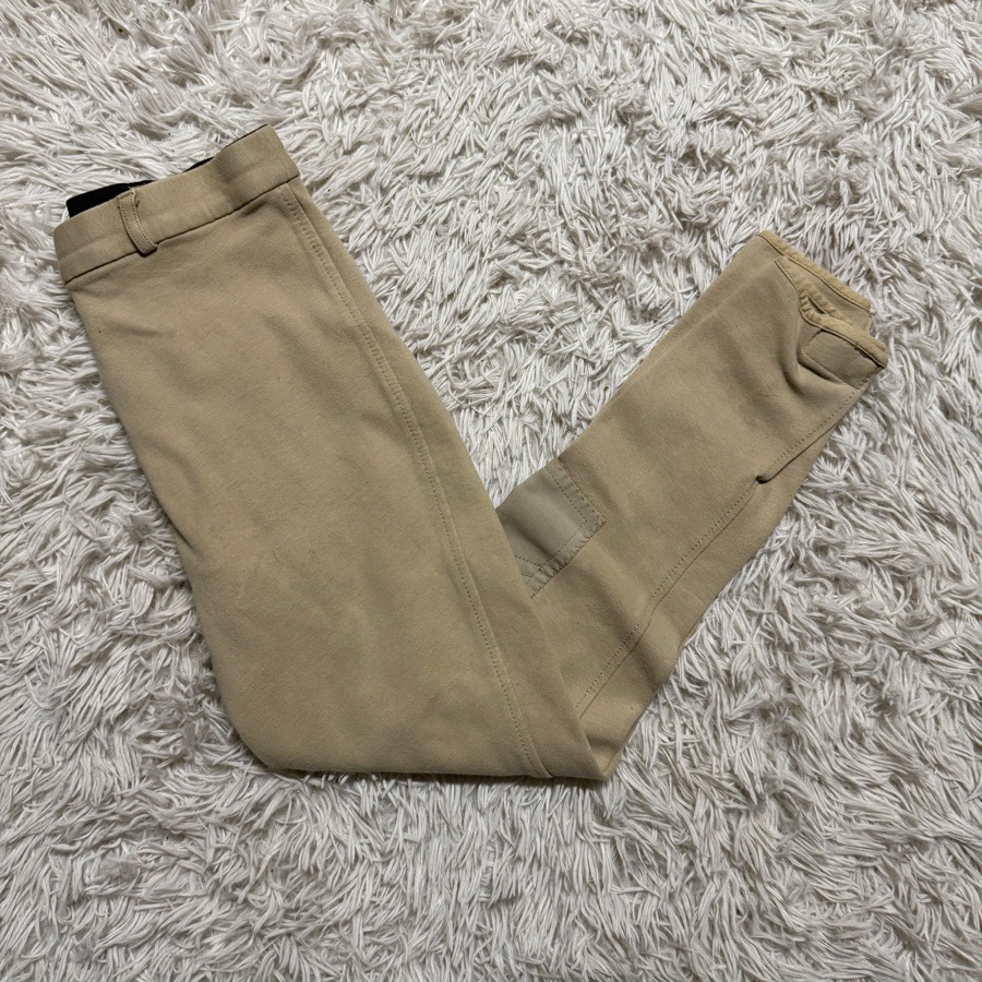 Women’s Size 28 Tan Unbranded Knee Patch Horseback Riding Breeches. Good Cond.