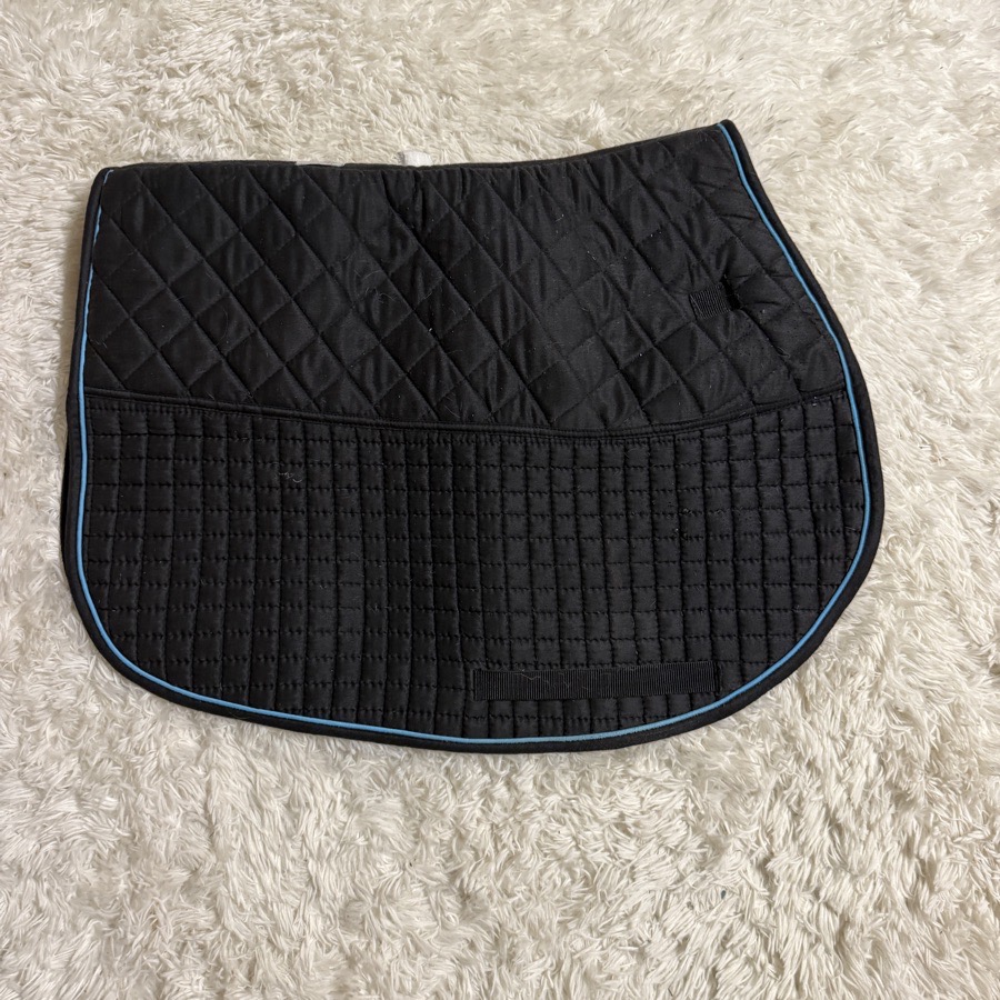 Black PRI English Horseback Riding Padded Saddle Pad