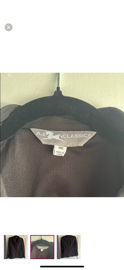 RJ Classics Black Hunt Coat Size 8R