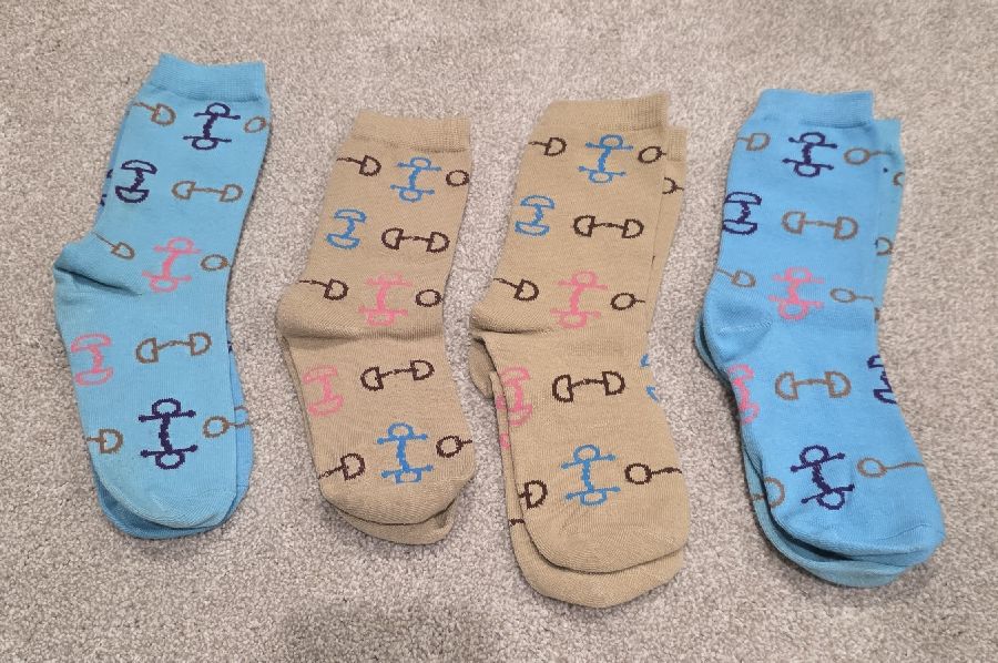 Beigh and Blue Bit Ankle Sock Bundle