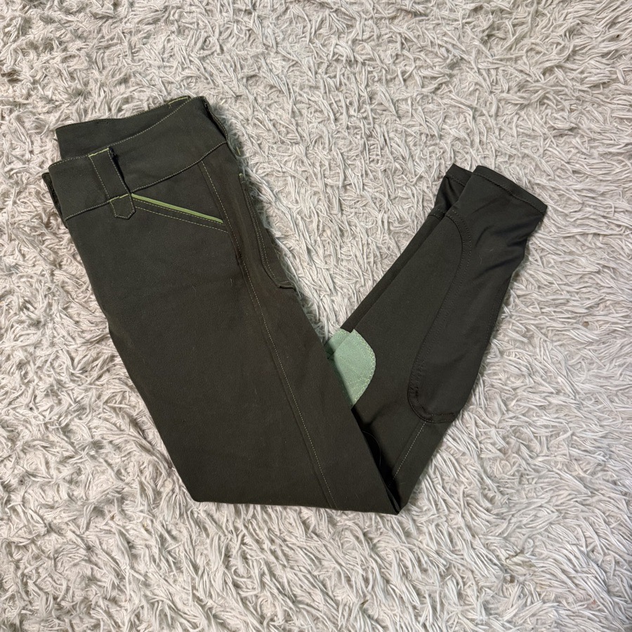 Women’s Size 24 Green Smartpak Piper Knee Patch Horseback Riding Breeches