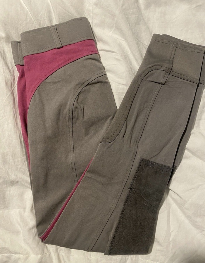 Grey & Pink DS Ladies' Dalton Duo Knee-Patch Breech
