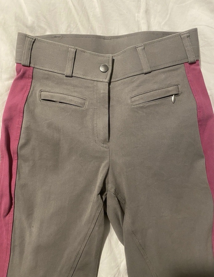Grey & Pink DS Ladies' Dalton Duo Knee-Patch Breech