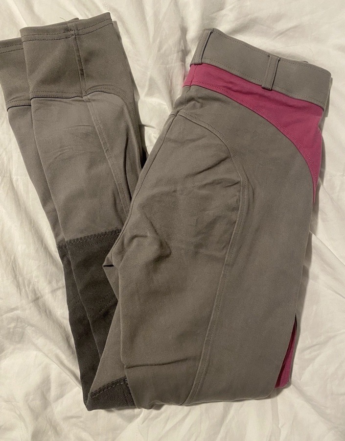 Grey & Pink DS Ladies' Dalton Duo Knee-Patch Breech