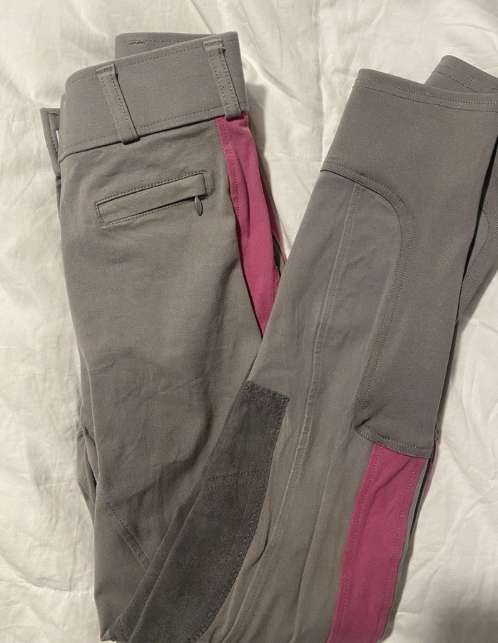 Grey & Pink DS Ladies' Dalton Duo Knee-Patch Breech