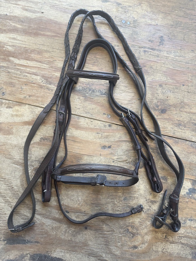 H. Dabbs fancy stitch cob bridle