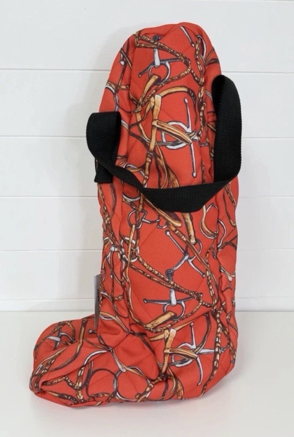 AWST Lila Snaffle Bit Bridles Tall Riding Boot Bag Red Equestrian