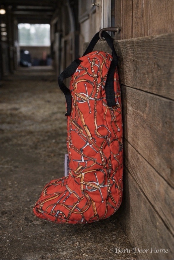 AWST Lila Snaffle Bit Bridles Tall Riding Boot Bag Red Equestrian