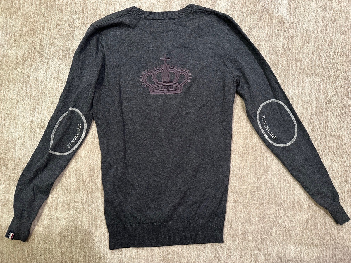 Kingsland Gray V-Neck Knit Sweater