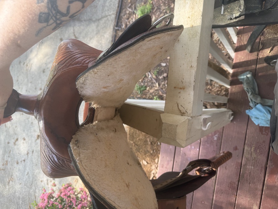 Stunning silver concho western saddle